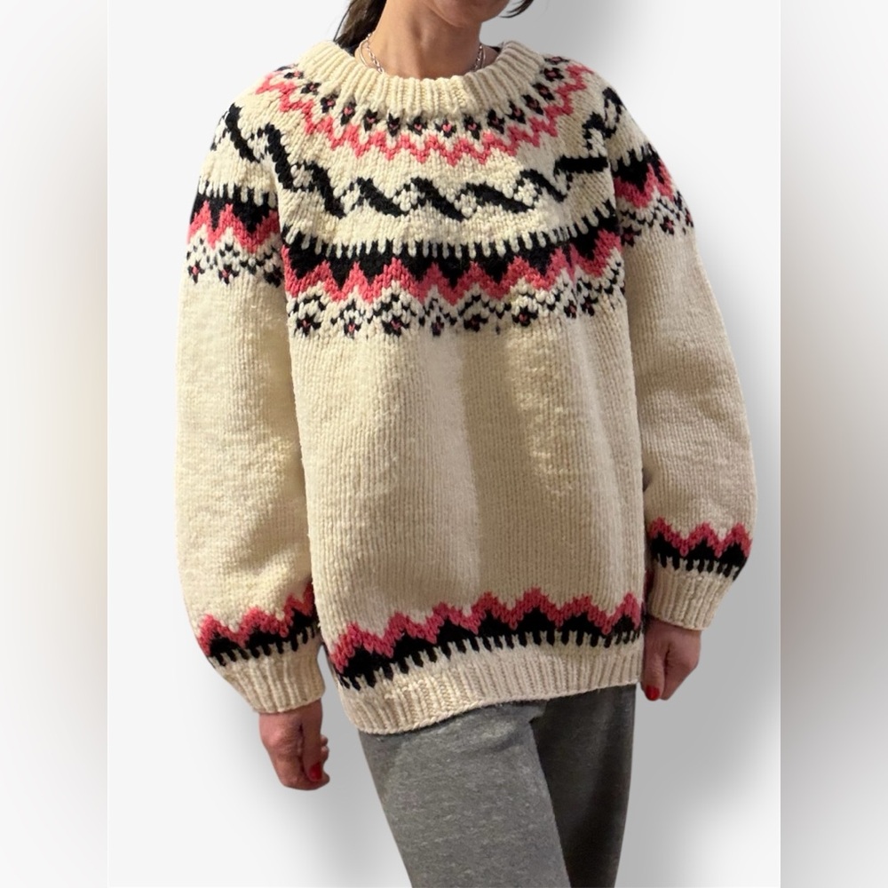 Vintage Hand Knit Fair-isle Chunky Sweater